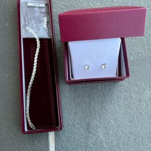 Helzberg Diamonds Silver Bracelet and Earring Set